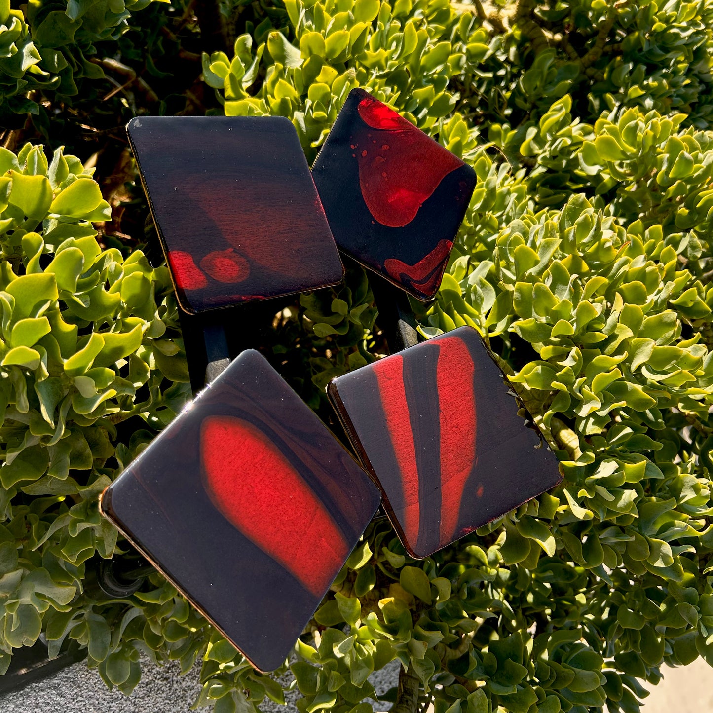 Red Fields coaster set