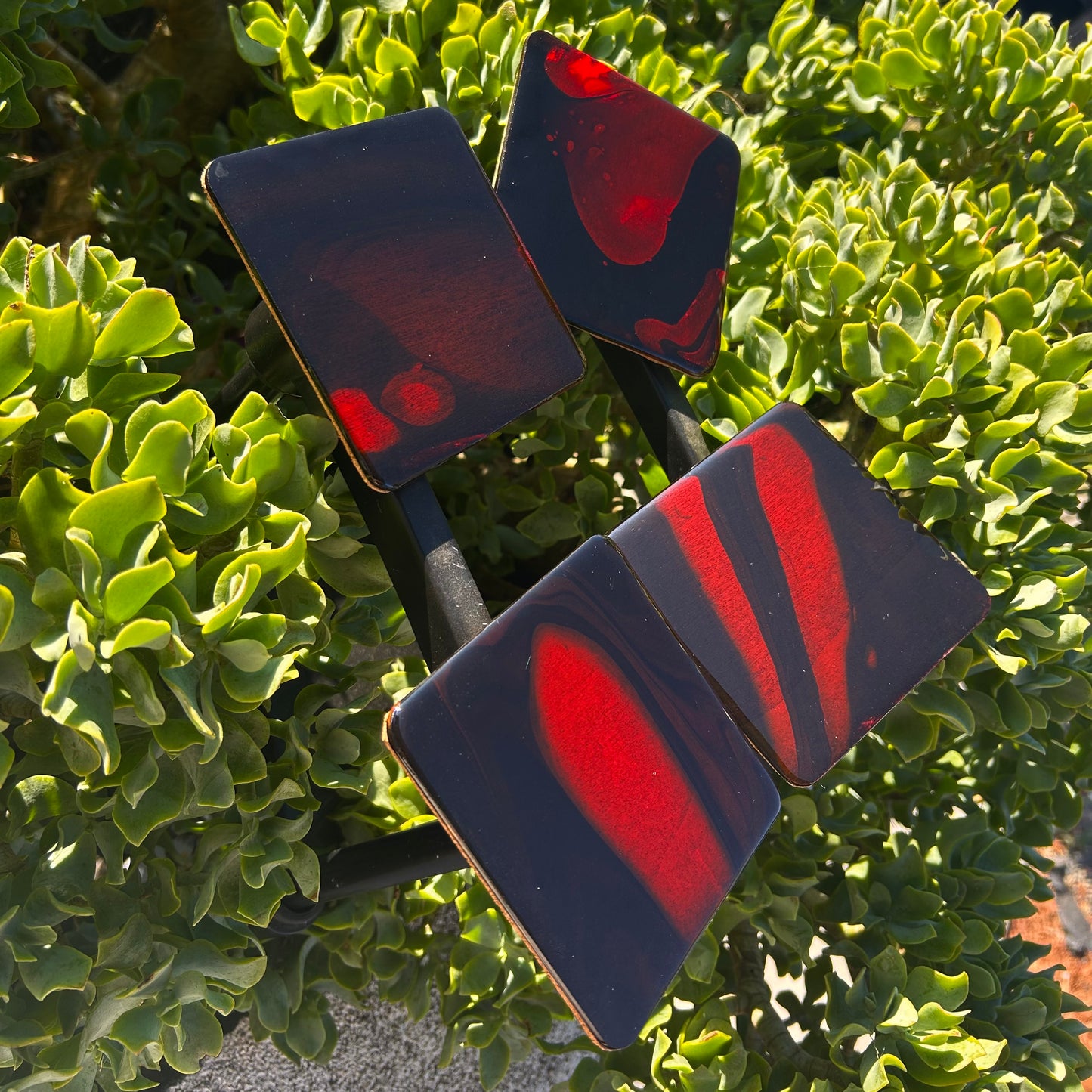 Red Fields coaster set