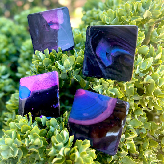 Fuschia Basin coaster set